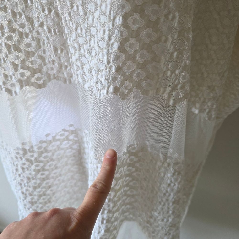 Free People Creme Lace Paneled CoverβUp Mini Dress Tunic Small - Picture 7 of 7